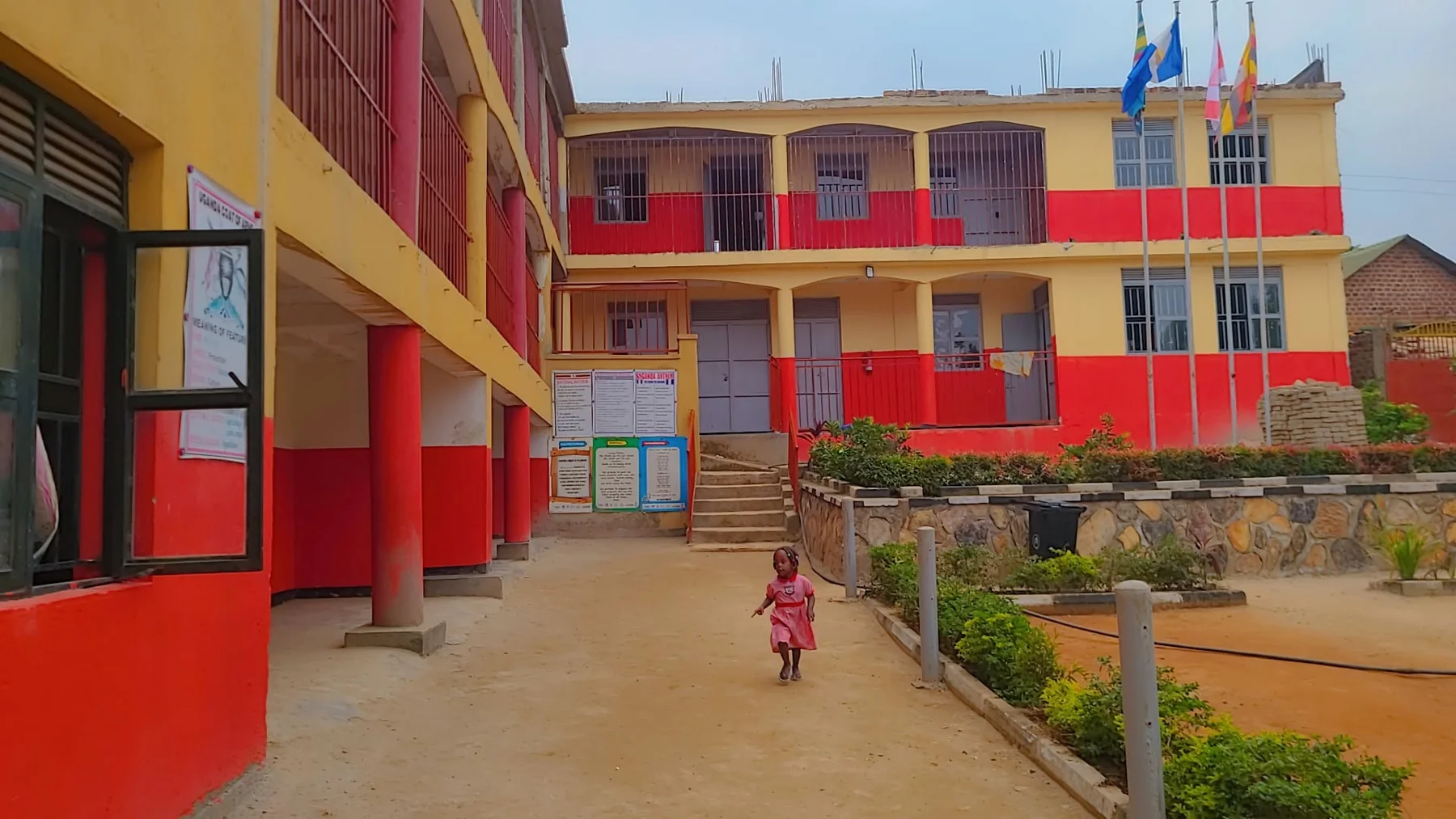 St. Keren Junior School buildings and courtyard in Nsumbi